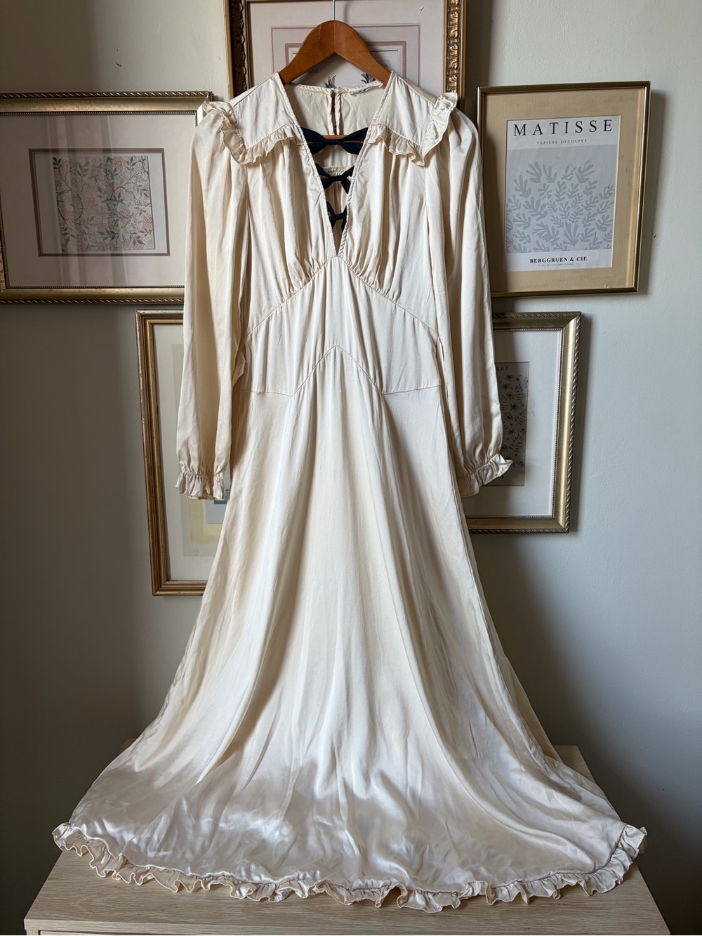 Doen Lorelei Long Sleeve Silk Midi Dress size S - Picture 7 of 16